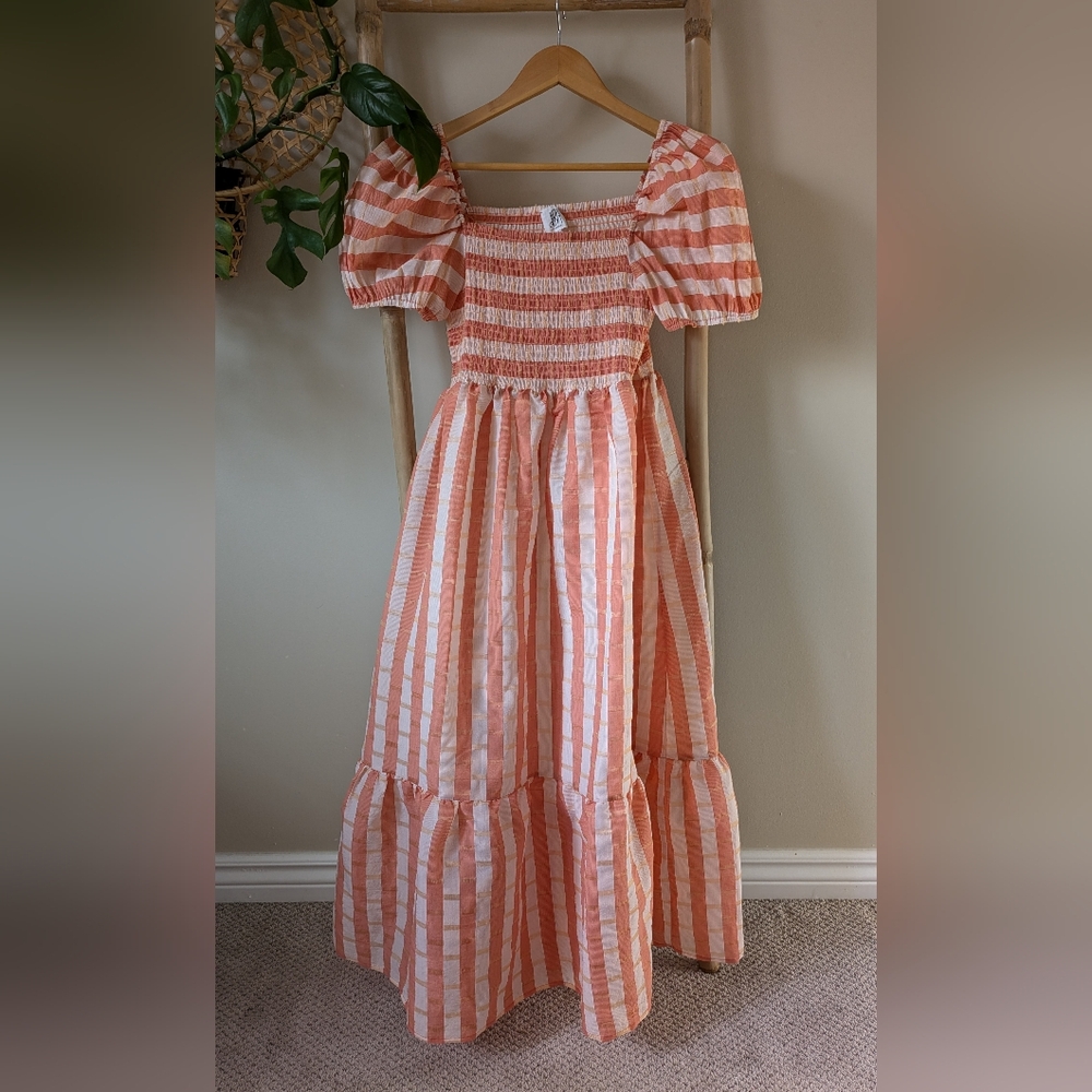Striped Pink and White Maxi Dress